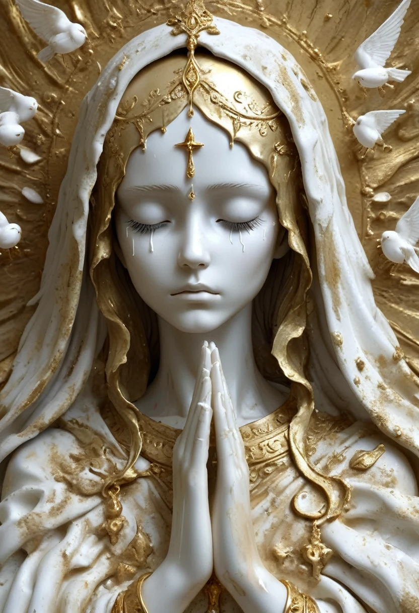 Angels shed tears,Gold and white,sacred
