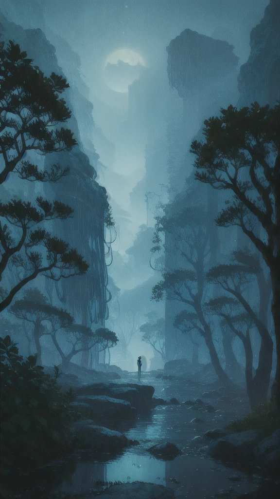 a painting of a jungle scene with flowers and plants, a digital painting by Ryan Yee, trending on cgsociety, conceptual art, 🌺 cgsociety, art nouveau jungle environment, . background: jungle river, beautiful illustration, ross tran. scenic background, art contest winner on behance, beautiful jungle, jen bartel, floral environment, anime nature wallpap, mysterious jungle painting