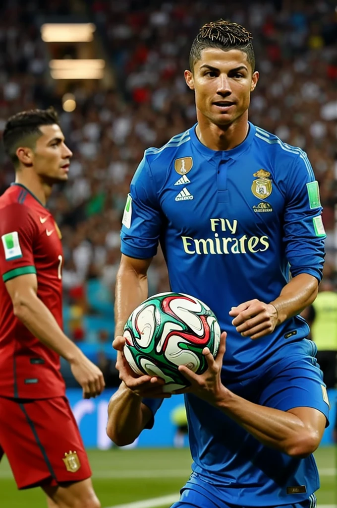 Cristiano Ronaldo with the World Cup
