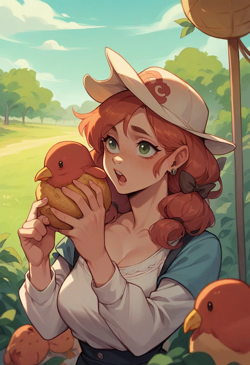 Chickens holding tacos