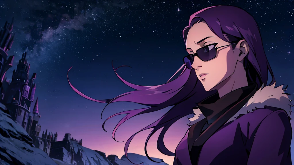 a night sky with shades of purple and black