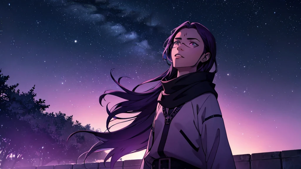 a night sky with shades of purple and black
