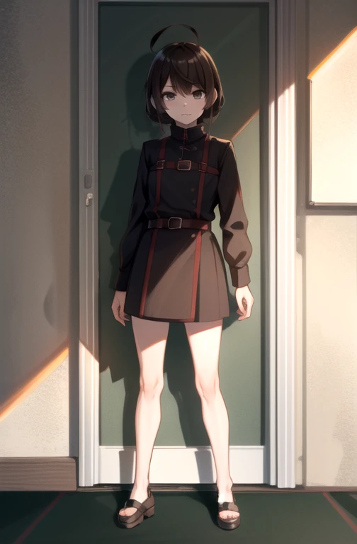 (expensive body, expensive, long legs, mature female, mature, adult:1.2), EFT_wait_nobara, 1 girl, kugisaki nobara, alone, brown hair, brown eyes, short hair, , portrait, closed mouth, bangs, looking at the viewer