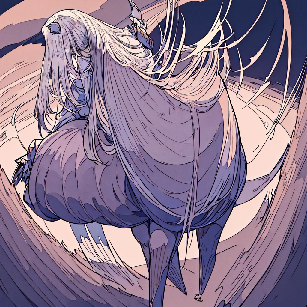 - Wolf woman wearing a white shirt with long sleeves.
- Black tight pants.
- Long, pointed wolf ears, White color.
- Short hair, white and messy, that reaches beyond your waist.
- Ojos rEyes o rosados, that stand out on his pale face.
- Cola peluda y larga que coincide con el color de su Hair blanco.
- Bare feet shaped like a wolf.
- A Woman with wolf ears and tail.
- big wolf ears - white hair - squinted eyes with red pupils and white eyelashes - slender body - black pants - A LONG FLUFFY wolf TAIL - slim appearance - intense look, haunting - White (Hair)
- Negro (pants)
- Red/rosado (Eyes)
- white (ears and tail)
