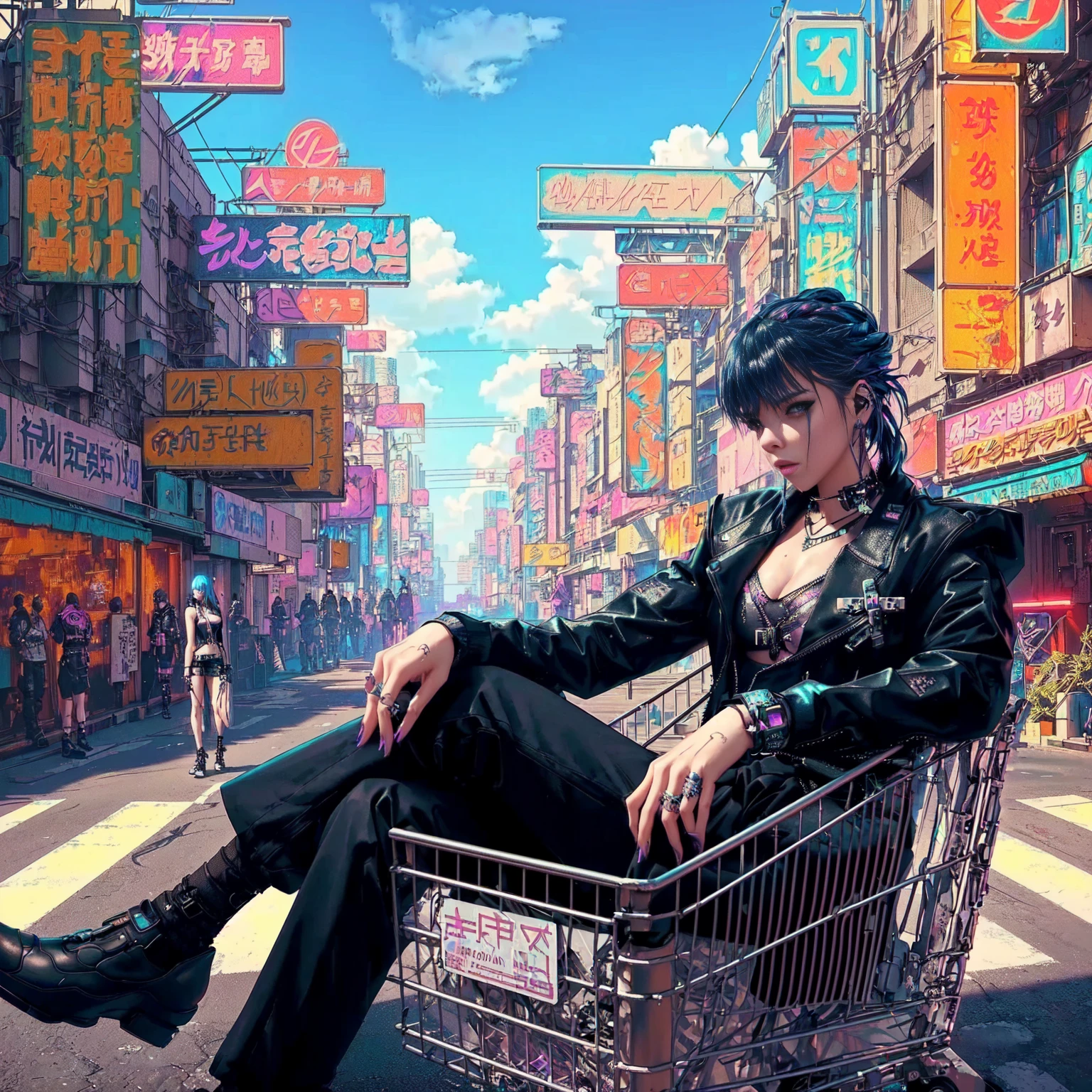 Lalisa,Woman in cyberpunk style, Cyberpunk art style, Cyberpunk vibes, Cyberpunk vibe, in Cyberpunk aesthetic, digital cyberpunk - anime art, Cyberpunk aesthetics, Cyberpunk aesthetic, Cyberpunk with neon lights, It has a cyberpunk style., cyberpunk vaporwave, Neon Cyberpunk, cyberpunk streetwear, Cyberpunk art style, Hyper-realistic cyberpunk style