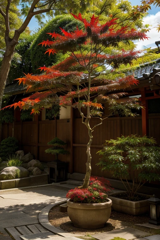 Fantastic red Japanese maple leaf 