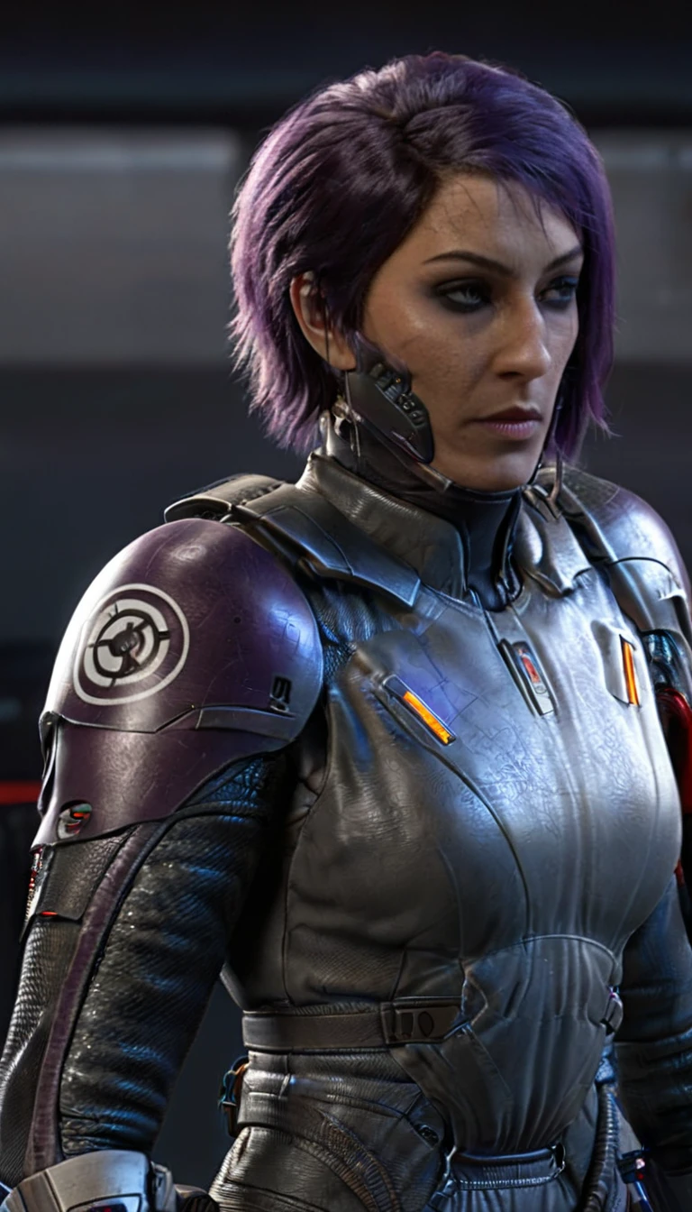 professional 3d model Cinematic scene, sabine wren, SILVER armor HUGE BREASTS, Ghost in the Shell, detailed background, masterpiece, best quality, high quality, highres, absurdres . octane render, highly detailed, volumetric, dramatic lighting
