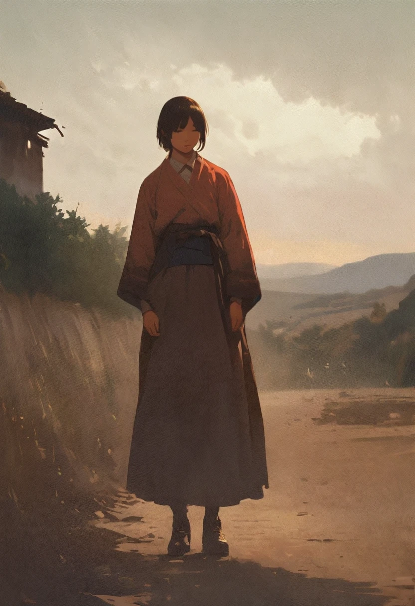 Rural areas、Edo Period、background、landscape、Dynamic Angle