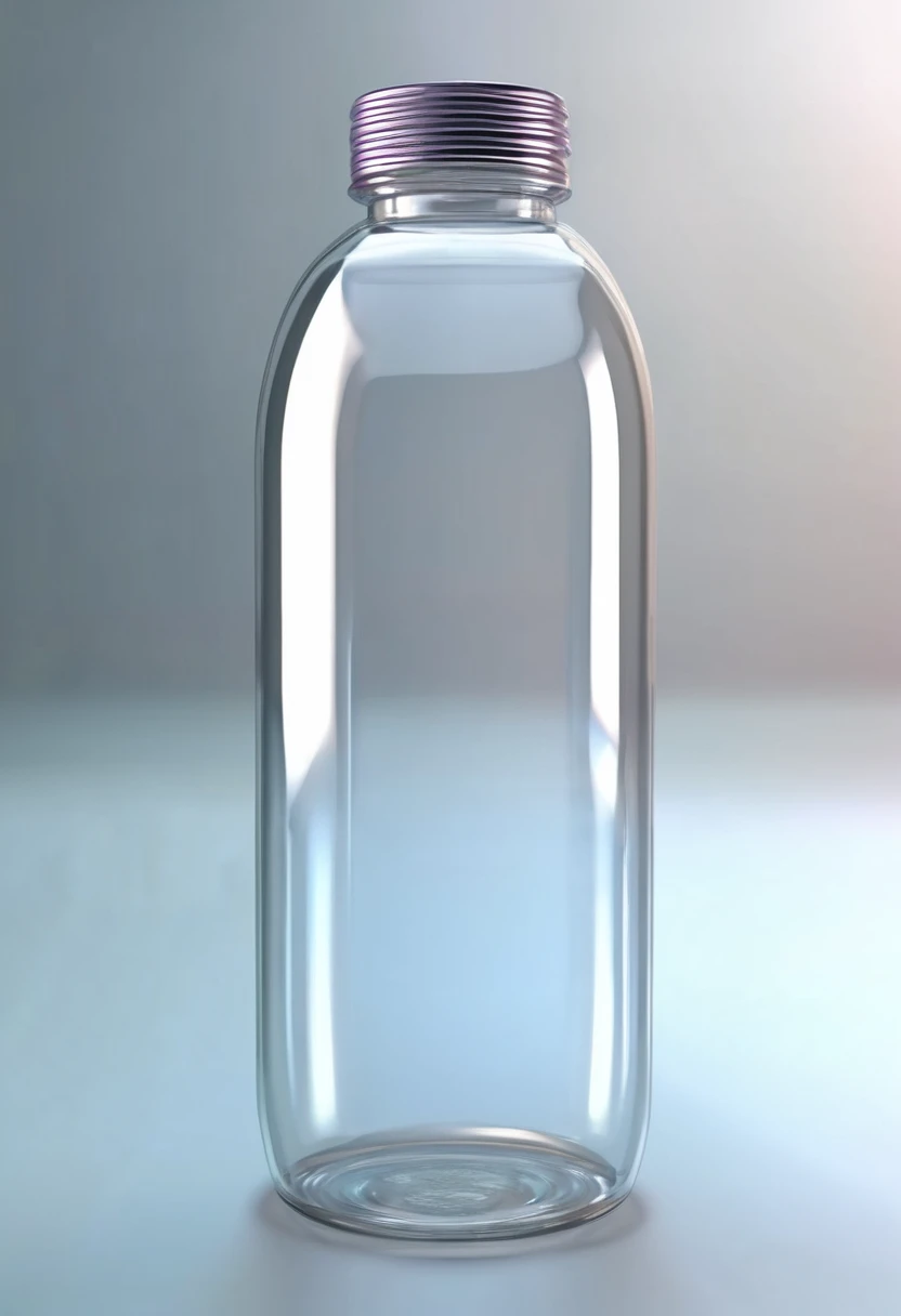 transparent  PET bottle transforming into nylon on threads with desintegration effect, 3d render, 8k