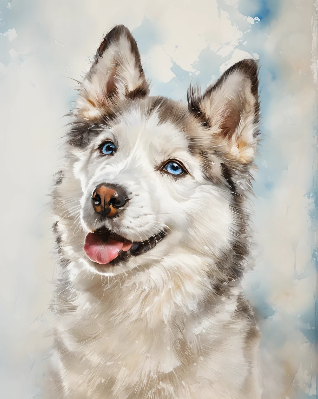 beautiful blue oil and watercolor back ground with texture
