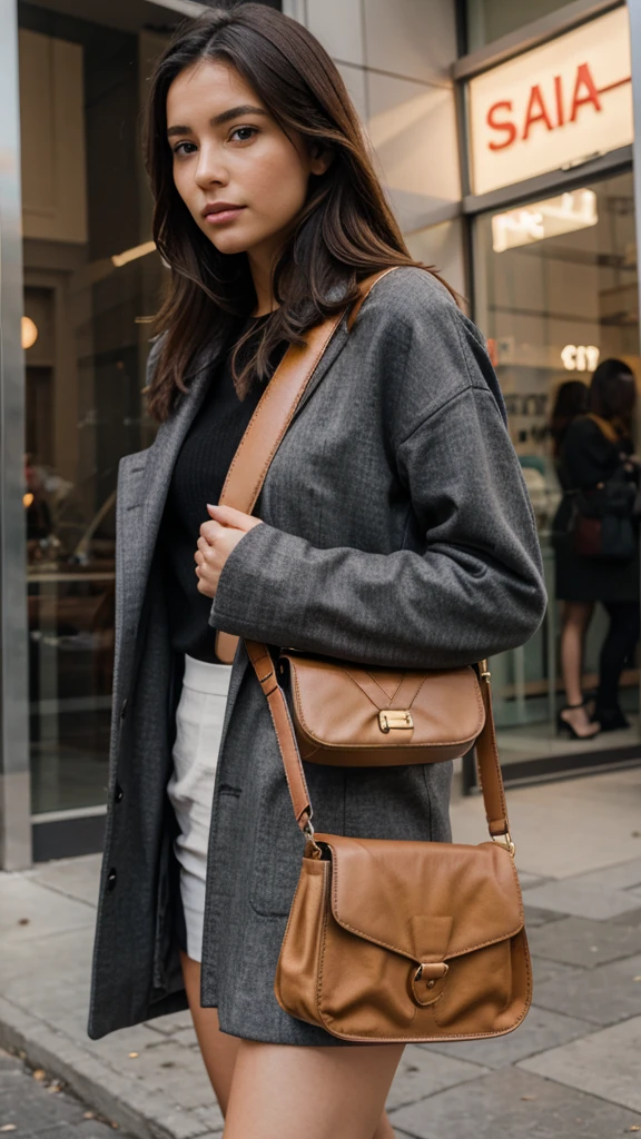 Female model with bag