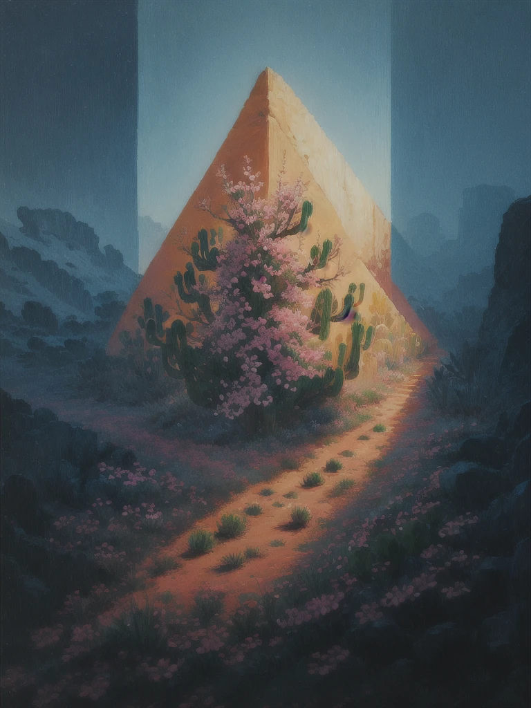a painting of a cactus plant with pink flowers in the desert, cactus and flowers, beautiful detail and color, beautiful vibrant colors, ✏️🎨, beautiful!!!!!!!!!, 🌺 cgsociety, beautiful painting of a tall, beautiful colorful, beautiful and colorful, cactus, full of colors and rich detail, by Rodolfo Morales, beautiful hyperdetailed, beautiful detail
