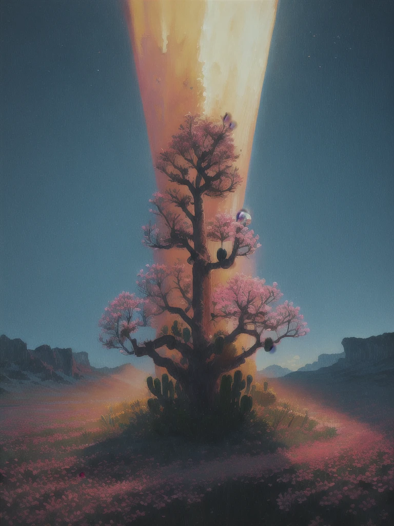 a painting of a cactus plant with pink flowers in the desert, an airbrush painting by Rodolfo Morales, trending on cgsociety, magic realism, cactus and flowers, beautiful detail and color, beautiful vibrant colors, ✏️🎨, beautiful!!!!!!!!!, 🌺 cgsociety, beautiful painting of a tall, beautiful colorful, beautiful and colorful, cactus