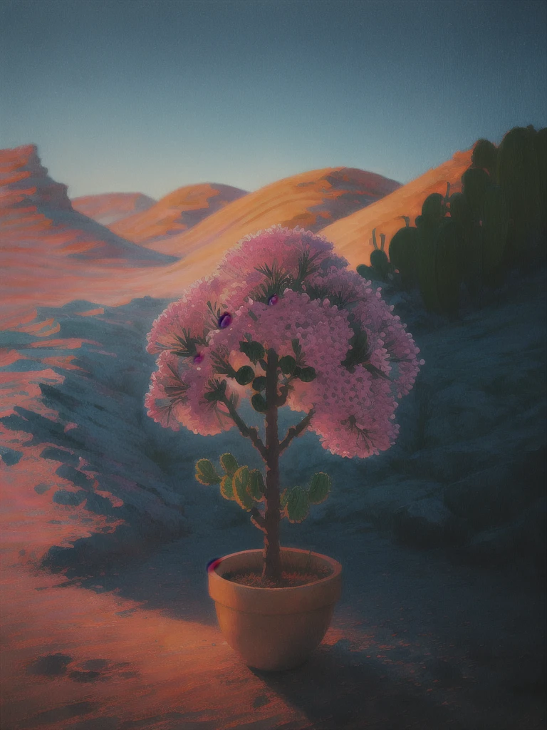 a painting of a cactus plant with pink flowers in the desert, an airbrush painting by Rodolfo Morales, trending on cgsociety, magic realism, cactus and flowers, beautiful detail and color, beautiful vibrant colors, ✏️🎨, beautiful!!!!!!!!!, 🌺 cgsociety, beautiful painting of a tall, beautiful colorful, beautiful and colorful, cactus