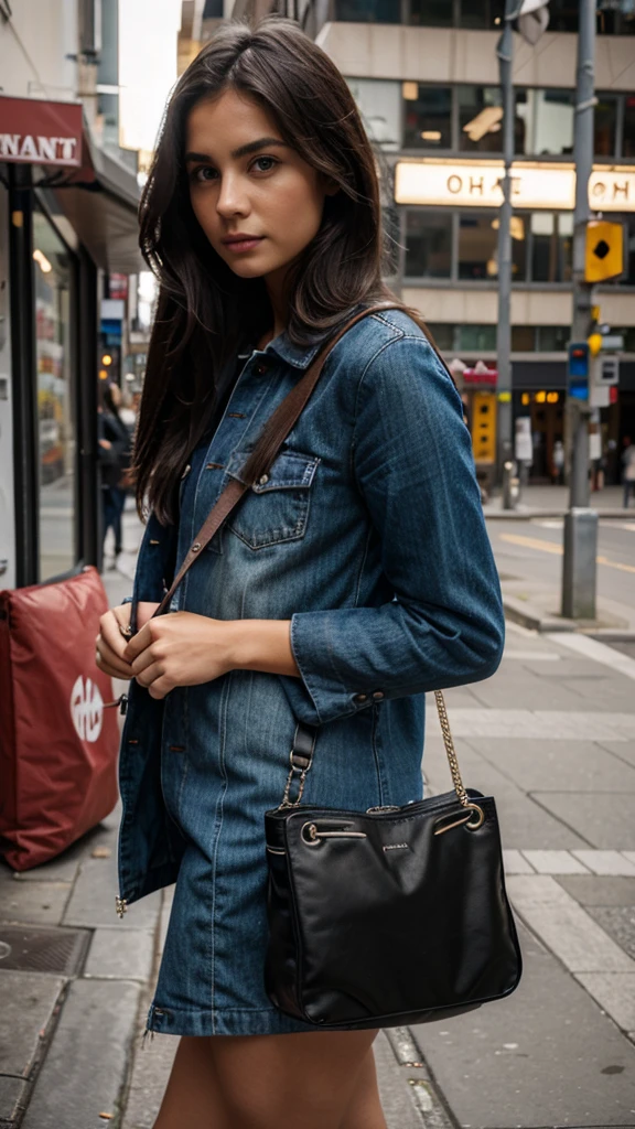 Female model with bag