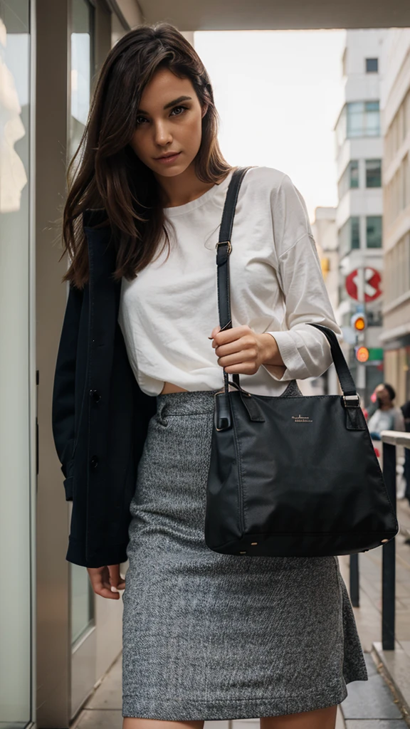 Female model with bag