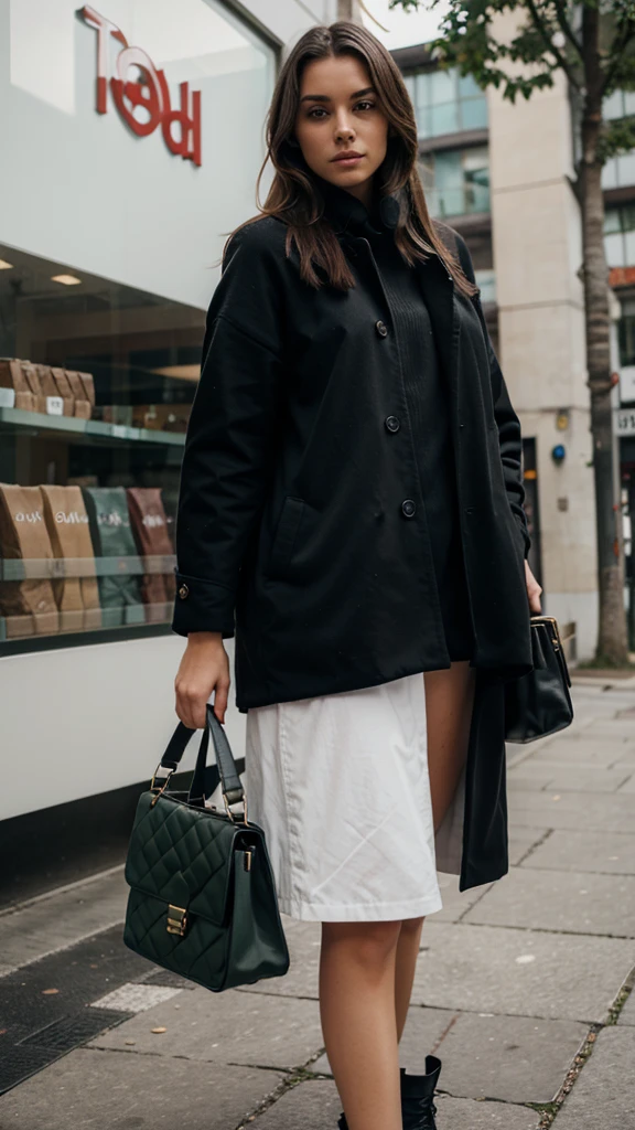 Female model with bag