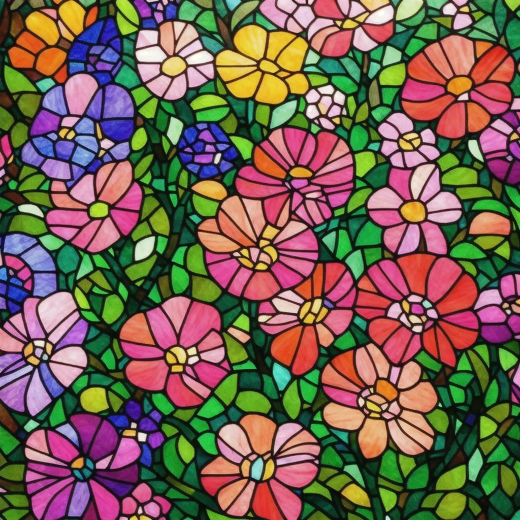 a close up of a stained glass picture of flowers, a mosaic inspired by Louis Comfort Tiffany, flickr, art nouveau, stained glass art, stained glass!!, maxim verehin stained glass, stain glass, backlit stained glass, stained glass style, stained glass, hydrangea, stained glass window!!!!!, glass flowers, beautiful glass work, masterpiece stained glass