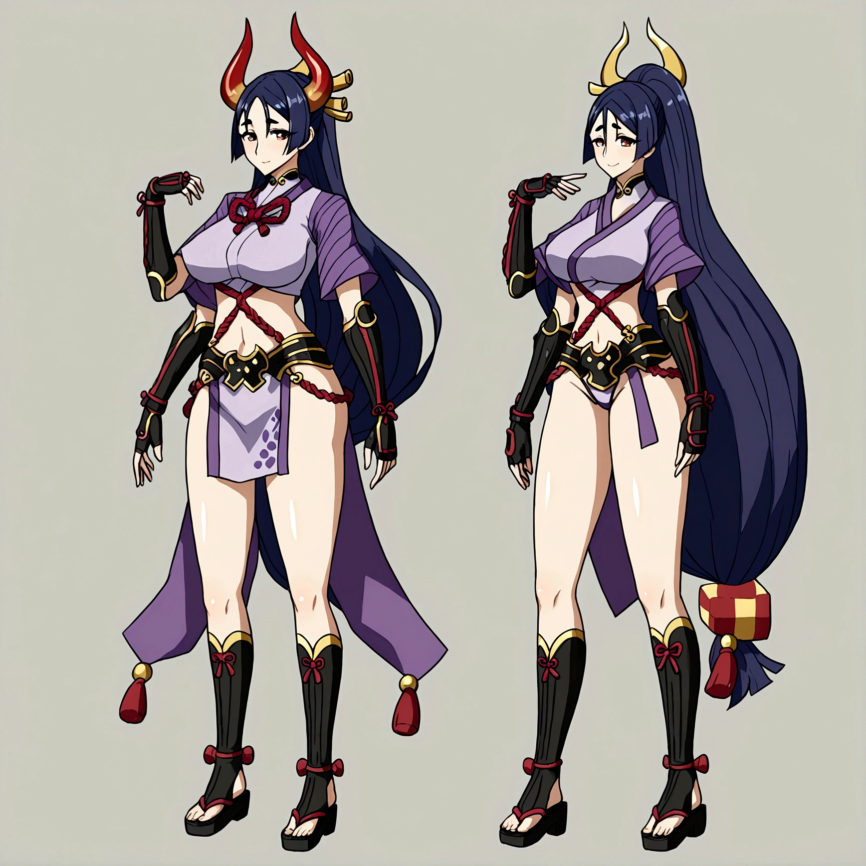 Yamato, Raikou outfit, 4 arms, full body.