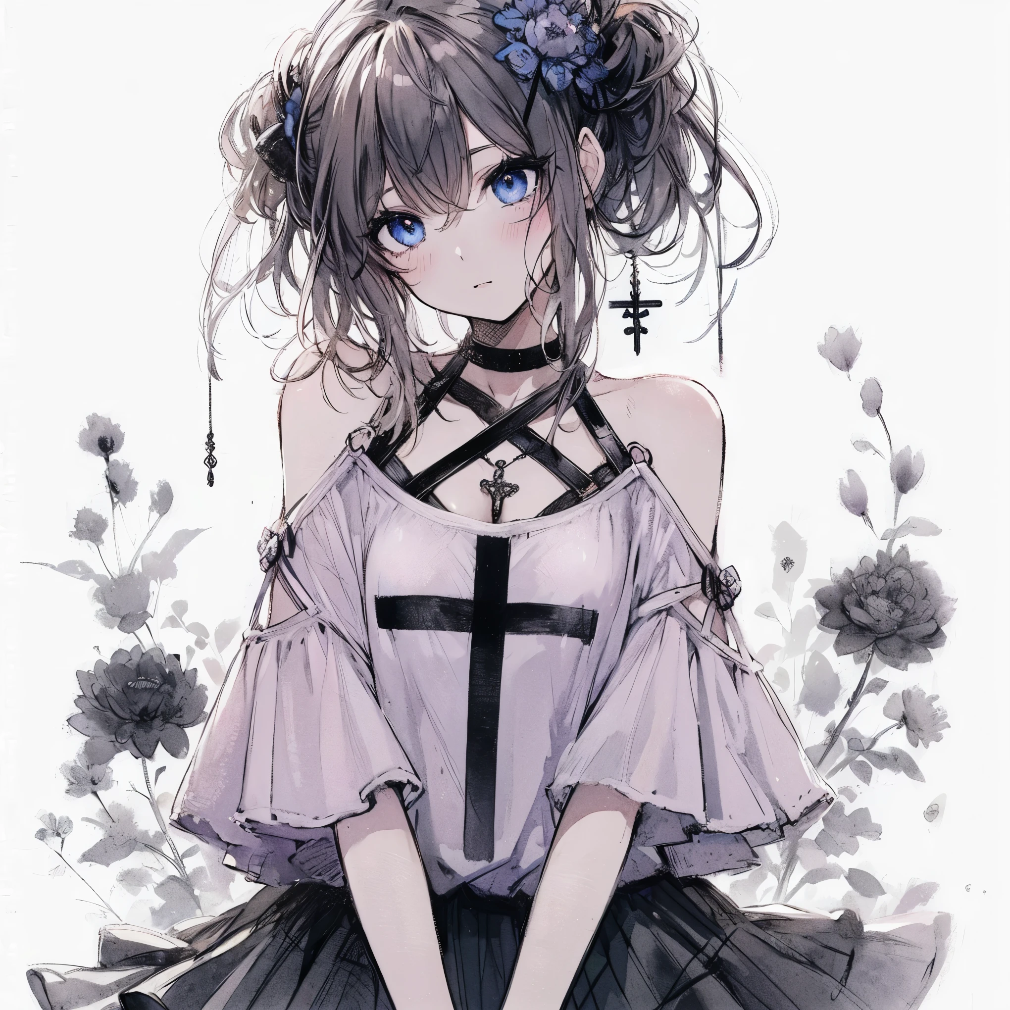 Official art using high-quality hand-drawn watercolor sketch techniques. (best quality,4k,8k,highres,masterpiece:1.2),ultra-detailed,beautiful detailed eyes,A girl with beautiful eyes, everyone, beautiful anime girl, cute anime girl, smooth anime art, anime style, elegant colors, soft lighting, delicate beautiful wet eyes, very coquettish, (beautiful large breast:1.2), (correct hands:1.2),