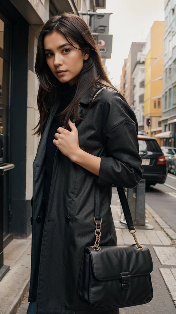 Female model with bag