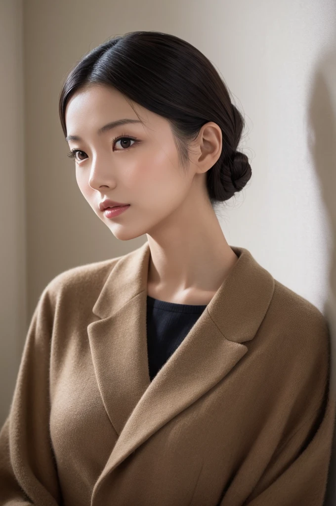 40s Japanese women Fair skin light makeup slender Lucky intellectual kind Hairstyle is medium