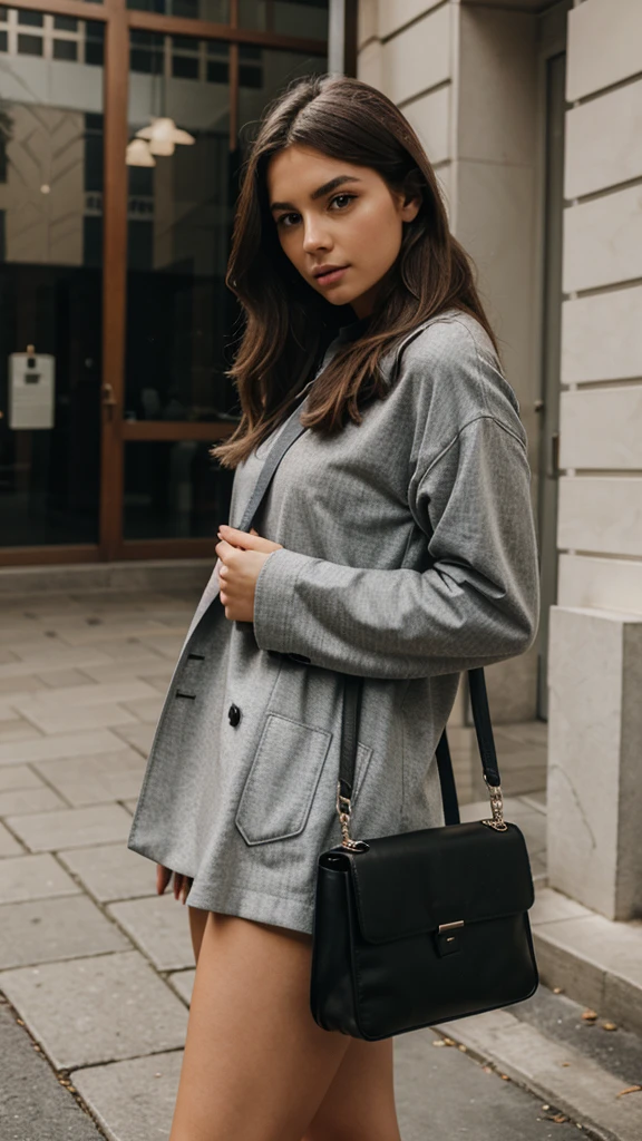 Female model with bag