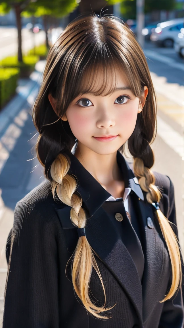 Sexy big 、Sexy cute looks and cute 15 year old beautiful girl, Beautiful and sexy face、A strong wind blows my hair in front of my face、Beautiful long blonde French braided hair、Beautiful, cute and sexy eyes hidden by long bangs