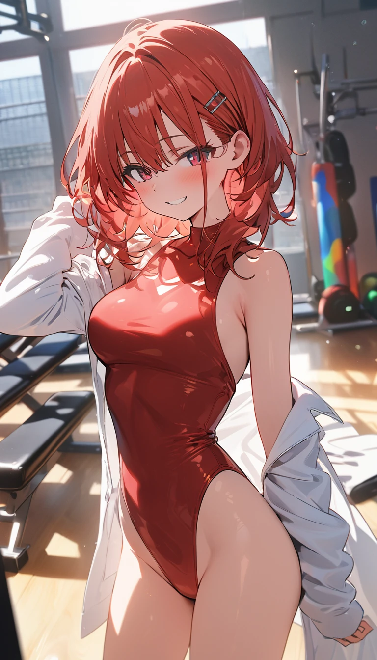highquality illustration, masterpiece, very delicate and beautiful, attractive girl,(colorful leotard, heattech leotard,tight leotard,long_sleeve leotard,ribbed leotard,high_leg leotard,turtleneck leotard), thin,slender body,slim,gymnastics club,2 girls,gymnastics athlete,bare legs,gymnasium background,beautiful eyes, light smile,(masterpiece, best quality:1.2), highres, extremely detailed CG unity 8k wallpaper, perfect lighting, Colourful, ultra-high res,4K,ultra-detailed, photography, 8K, HDR, 17 ages,