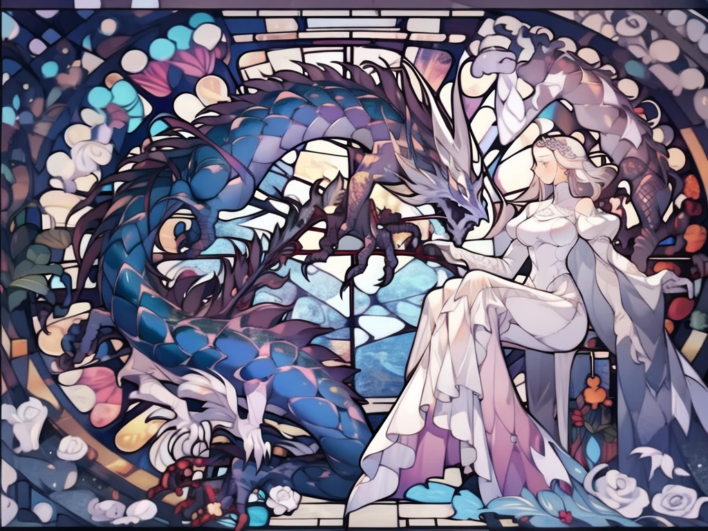 white oriental dragon,\(boli\),full body,