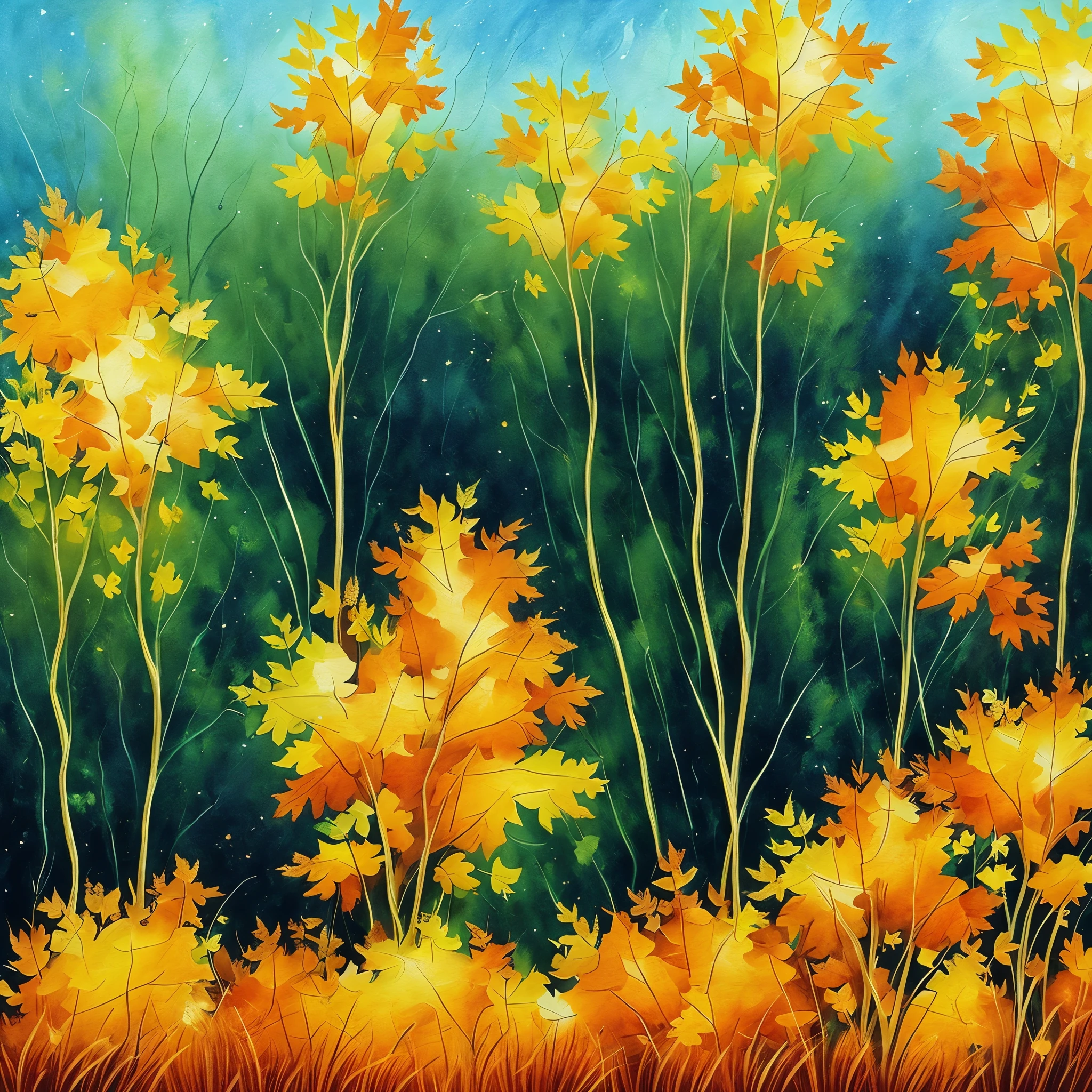 autumn grass for a painting