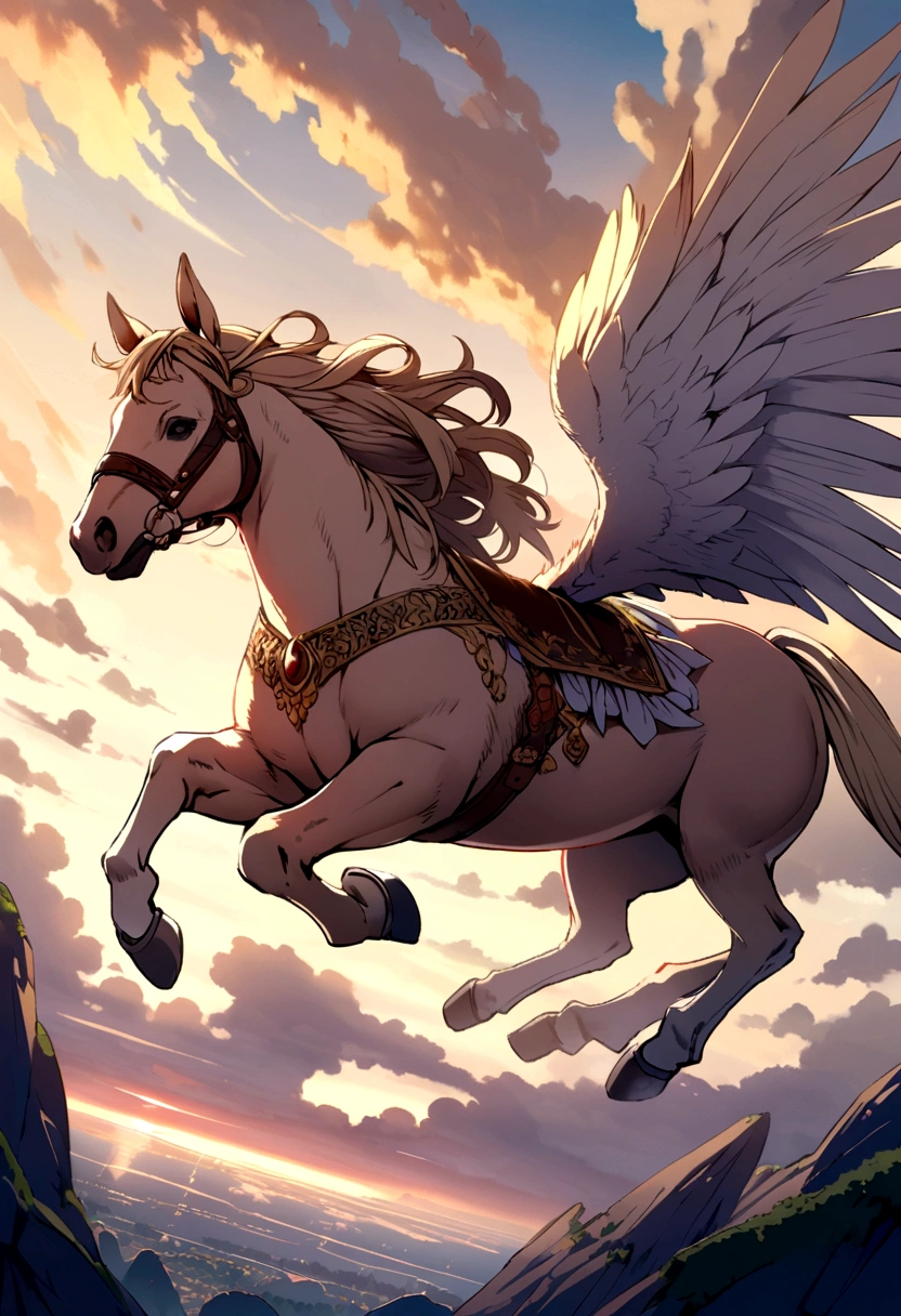 A horse is flying in sky and doing sex