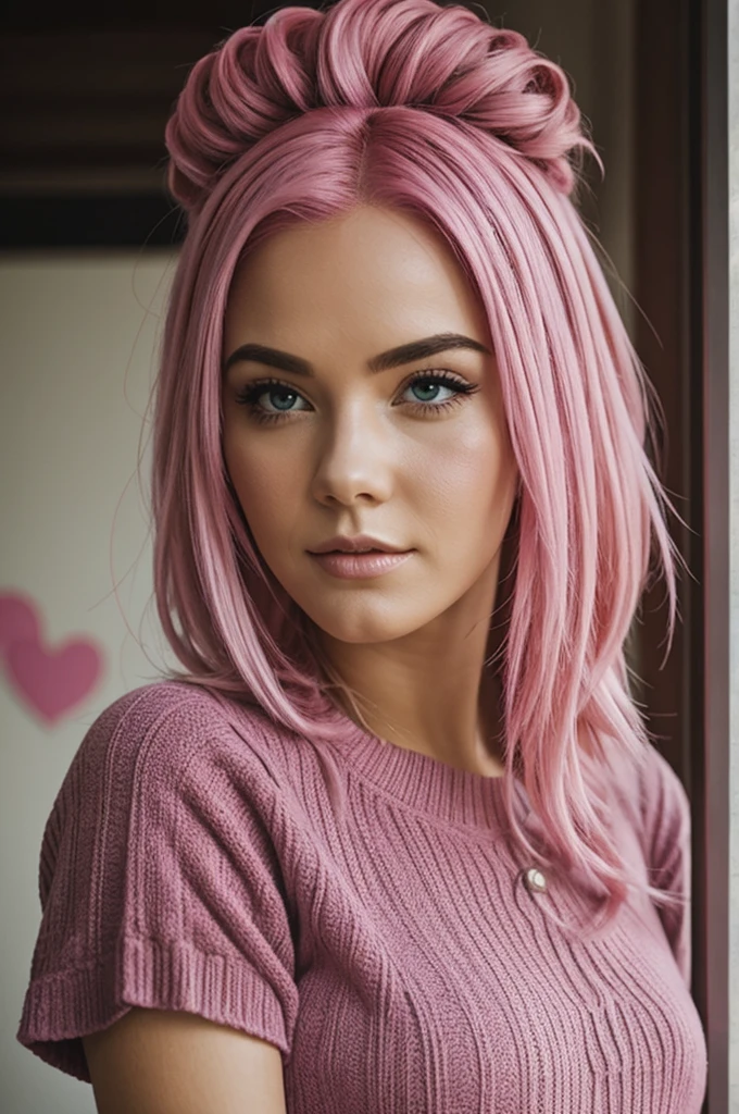 Pink hair character writing