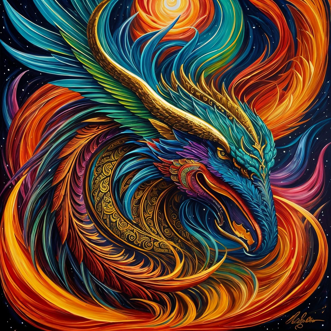 High quality, A beautiful painting featuring the powerful mythical beasts of Scorpio zodiac artistic style, Detailed illustration of a fantastic beautiful, paintings with a mysterious touch, awesome full color,