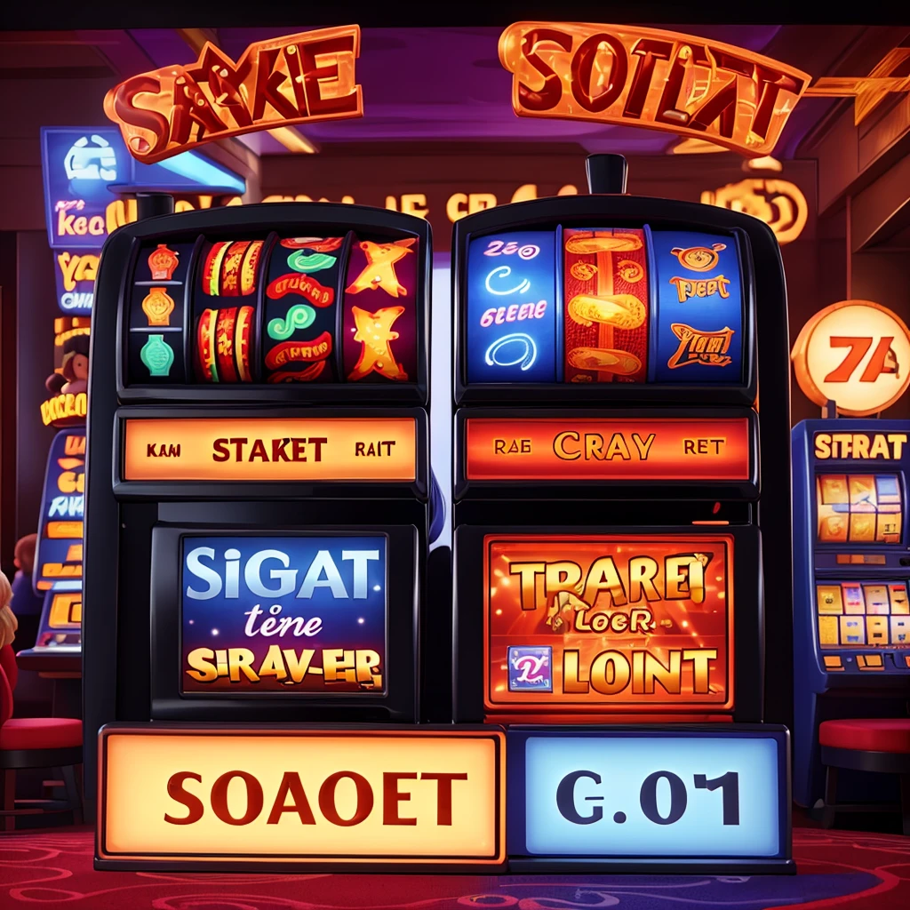 Create a logo on a slot machine with the name stakegoat written on it