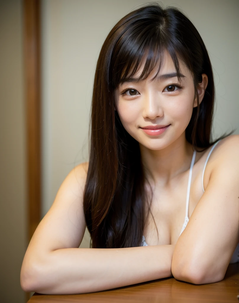 Highest quality、Face Focus、Soft Light、Ultra-high resolution、(Realistic:
1.4)、RAW Photos、
1 Japanese girl、alone、cute,(pupil、Light in your eyes)、Beautiful face in every detail、(Small box)、smile、Double teeth、(High resolution detail of human skin texture)、(Long Hair)、indoor、Clear、Riho Yoshioka、
(Portraiture)