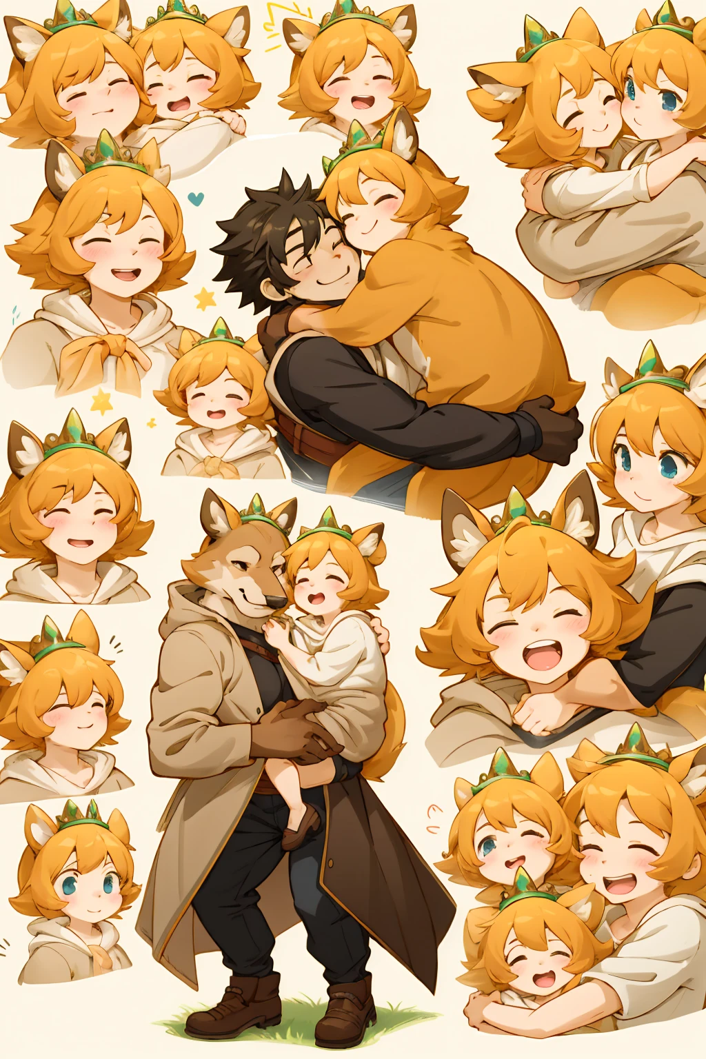 highres, unparalleled masterpiece, absurdres, love story of human Children girls and large animals, Height difference, Physical difference, perfect anatomy, smile, joyful, play with, Princess carry, piggyback, assorted poses, hugs, smile, happy, assorted angles, assorted facial expression, full body,