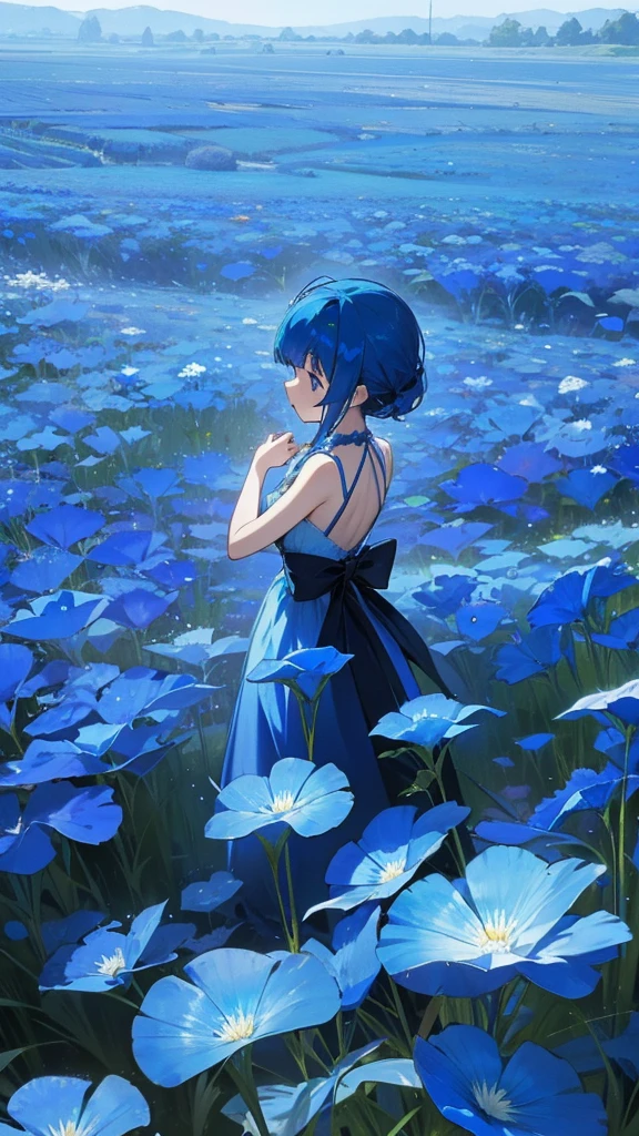 Blue Hair、Shimmering dresses、Nemophila field
