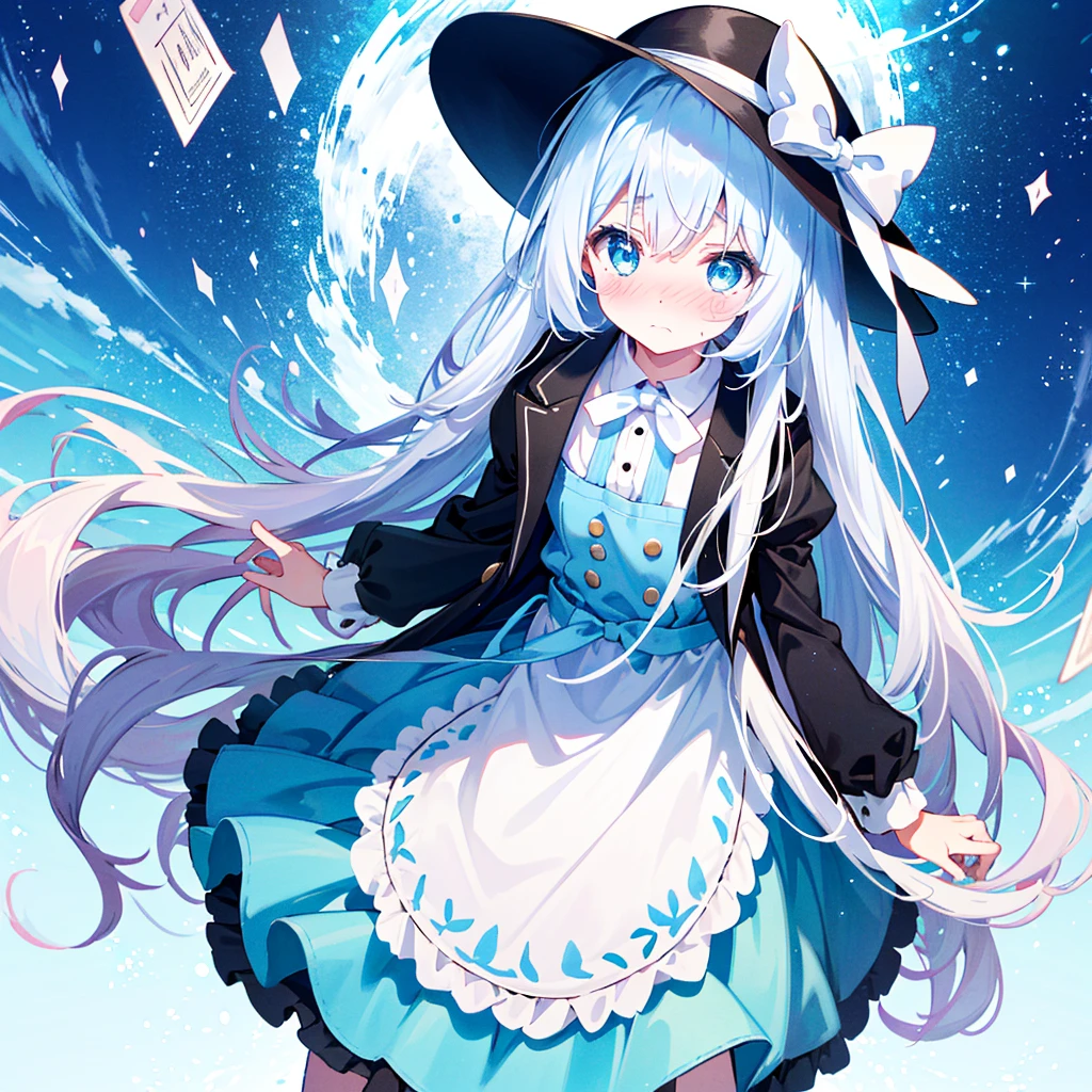 (black hat), , Alice in Wonderland, Alone, very beautiful, cute, adorable, embarrassed, alone, blue eyes, white skin、look at viewer、looking up,kawaiitech, pastel colors, kawaii, cute colors,Alice in Wonderland, alone, very beautiful, cute, adorable, embarrassed, alone, blue eyes, white skin,skirtlift