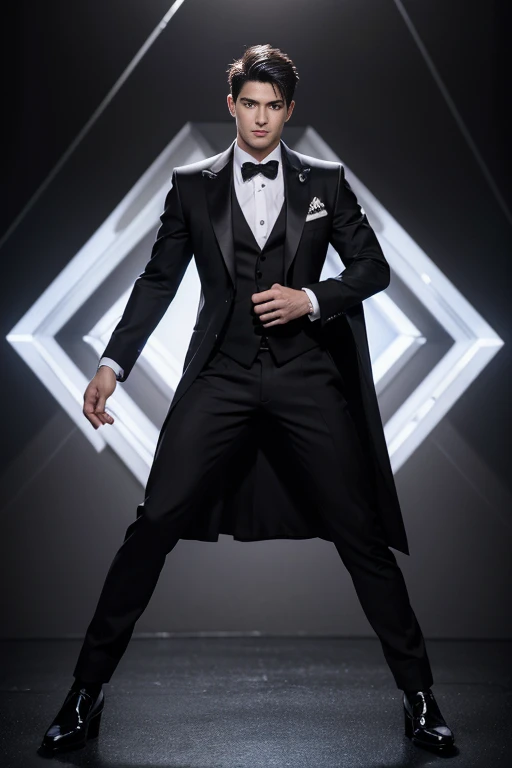 3d, HDR full body photorealistic ultra realism high definition aesthetic stabilized diffusion picture of handsome hunky fractal clean shaven King of Spades, in black onyx transparent sparkling shiny crystal glass chrome outfit,,look at camera, detailed facial parts,, studio as background, Freestyle Pose, Happy Expression, perfect anatomy, symmetric body,, 18 years old, high detail, a lean athletic body, realistic, human skin, extremely detailed fingers, chad chin,, masculine, human skin, (eyes contact), gorgeous, Attractiveness