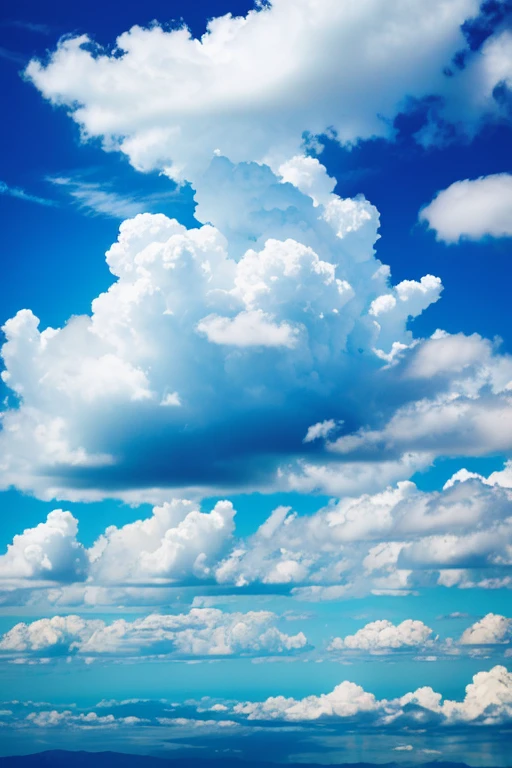 Beautiful blue sky and cumulonimbus clouds