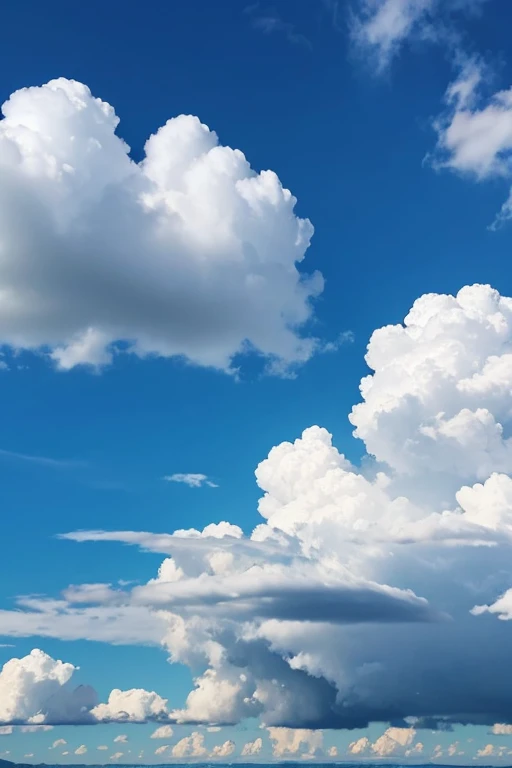 Beautiful blue sky and cumulonimbus clouds