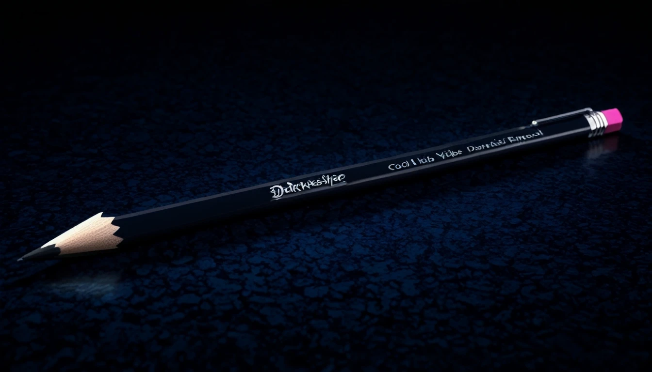 Magic pencil,cool darkness vibe effects,anime style (darkness) horror pencil 