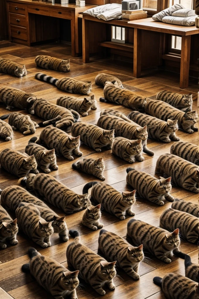 cat with many bodies
