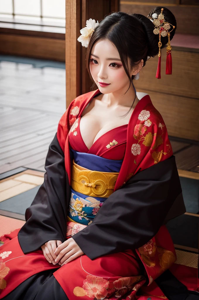 1 female, Overweight, China dress, Extremely fat, Chubby, Japanese, 4k, High resolution, masterpiece, highest quality, fine skin, sharp focus, (cinematic lighting)