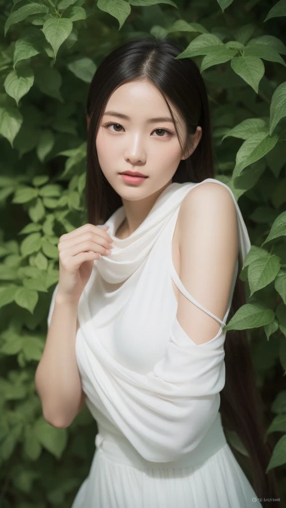 ((best quality, 8K, masterpiece :1.3)),(realistic, lifelike:1.4), original photo, High resolution, Beautiful woman with perfect body :1.4, ( (medium bust:2.0)),White lace panties,in the forest,full body photo shoot,