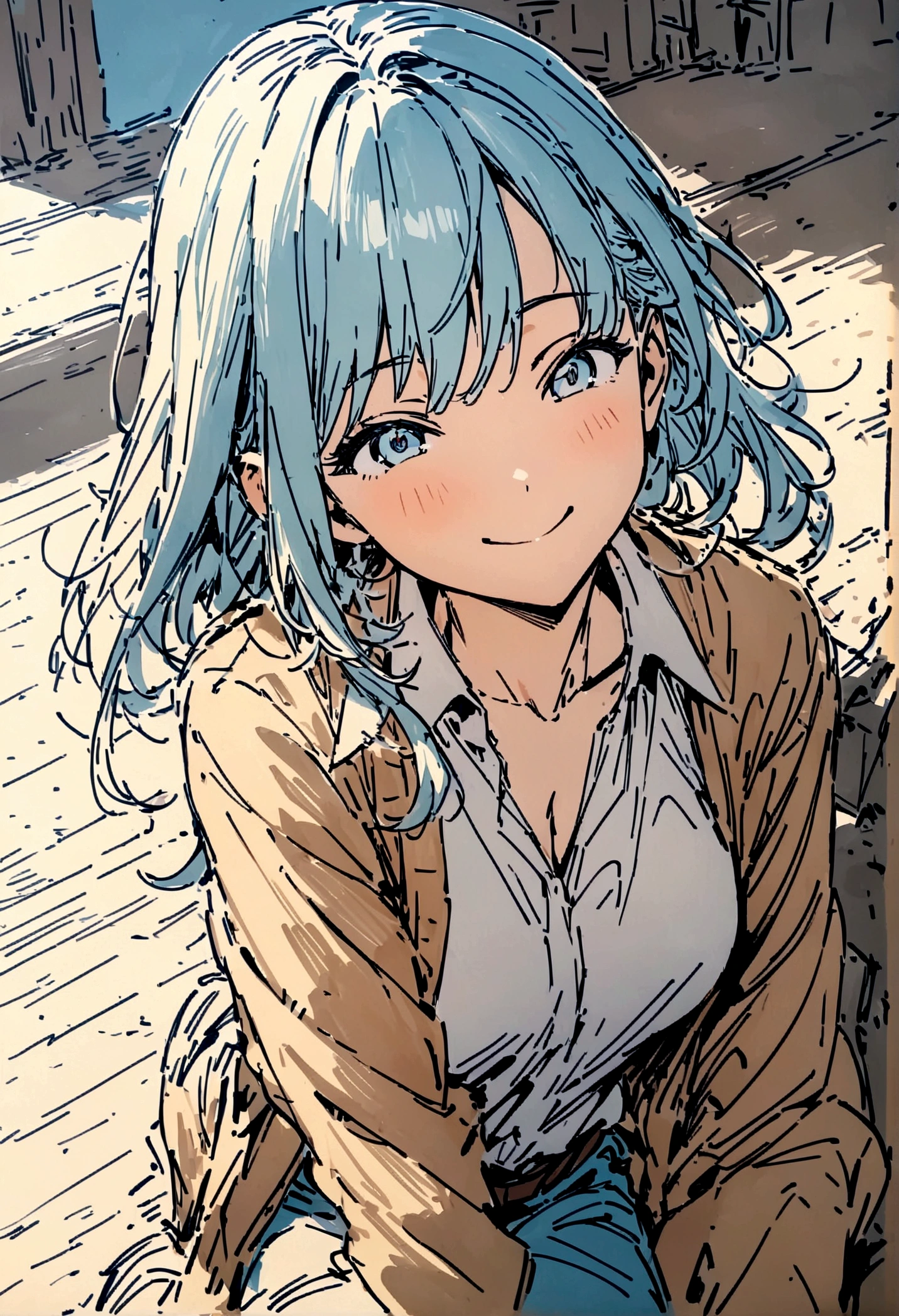 masterpiece,最high quality,Super detailed,High resolution backgrounds,8K,High Resolution,high quality,break,men and women,Couple,smile, Japanese manga style, sketch, Colored pencil.