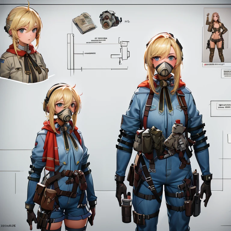 Draw 3 people, two girls and a man, draw the naked girls , drawing of a man in a gas mask holding a ppsh-41 , dystopian science fiction character, Post - Apocalyptic Scavenger, Post-apocalyptic explorer, Sci-fi character concept, post-apocalyptic, conceptual character, comic character design, science fiction character concept, soldier with a gas mask