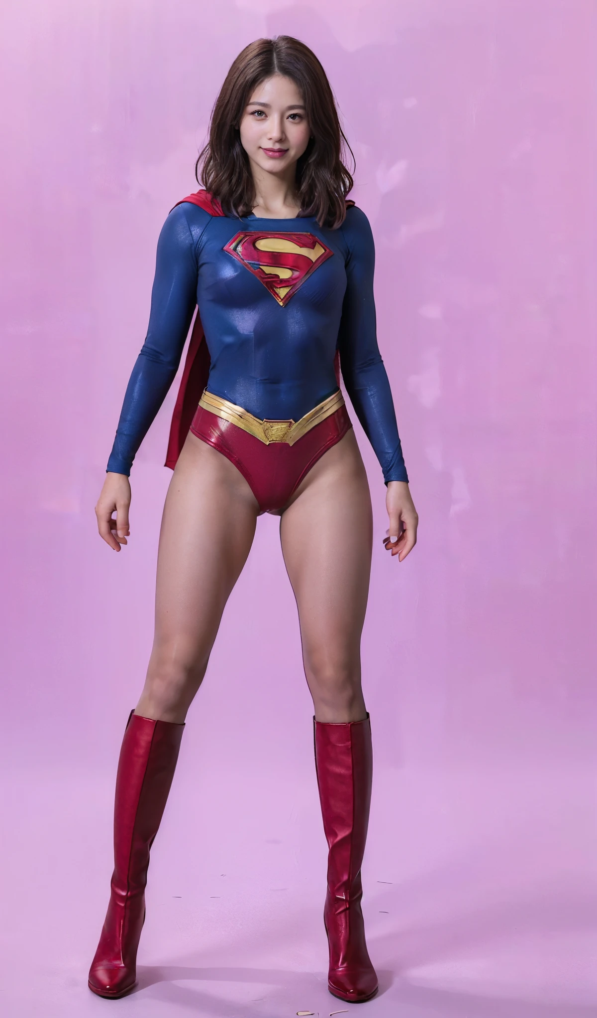 No background、(((Sweating profusely))).(((Beautiful legs in black tights.)))、(((Legally express the beauty of your smile)))、((((Make the most of your original images)))、(((体にぴったりフィットするSupergirl Costume)))、(((Supergirl Costume)))、(((short and beautiful hair)))、(((suffering)))、(((Please wear black tights....、Wear red boots)))、((Best image quality、8K))、((Highest quality、8K、masterpiece:1.3))、(((Preserve background )))、Sharp focus:1.2、Beautiful woman with perfect figure:1.4、Slim Abs:1.2、Wet body:1.5、Highly detailed face and skin texture、8K
