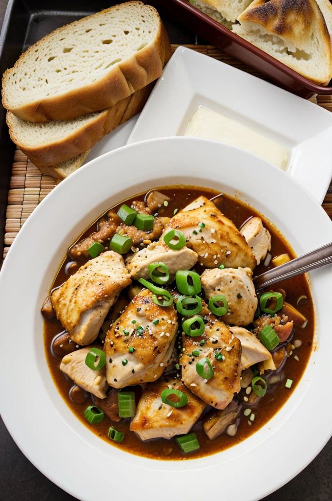 Chicken tondori and bread